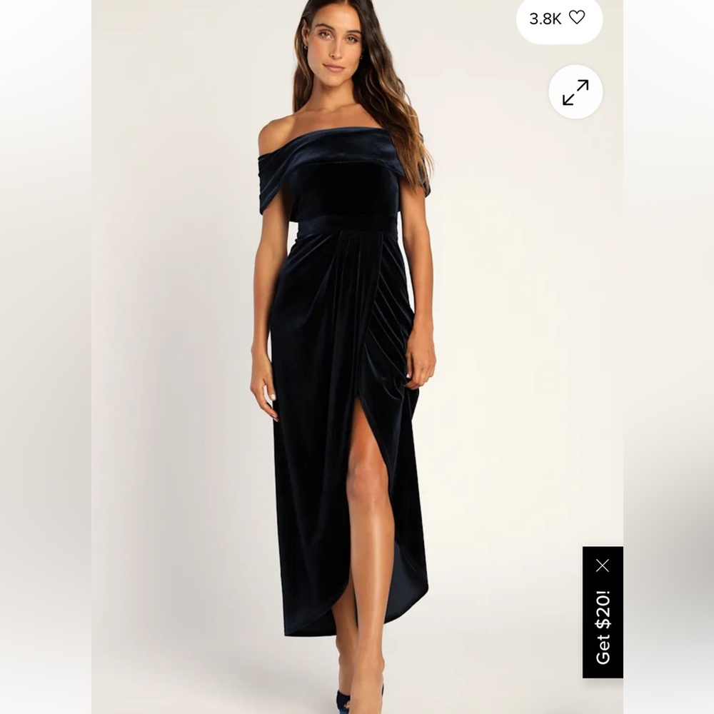 Lulu's Midnight Blue One Shoulder Dress
